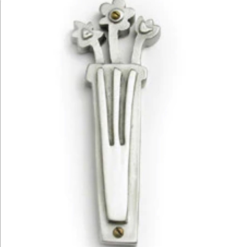 Pewter Flower Mezuzah
